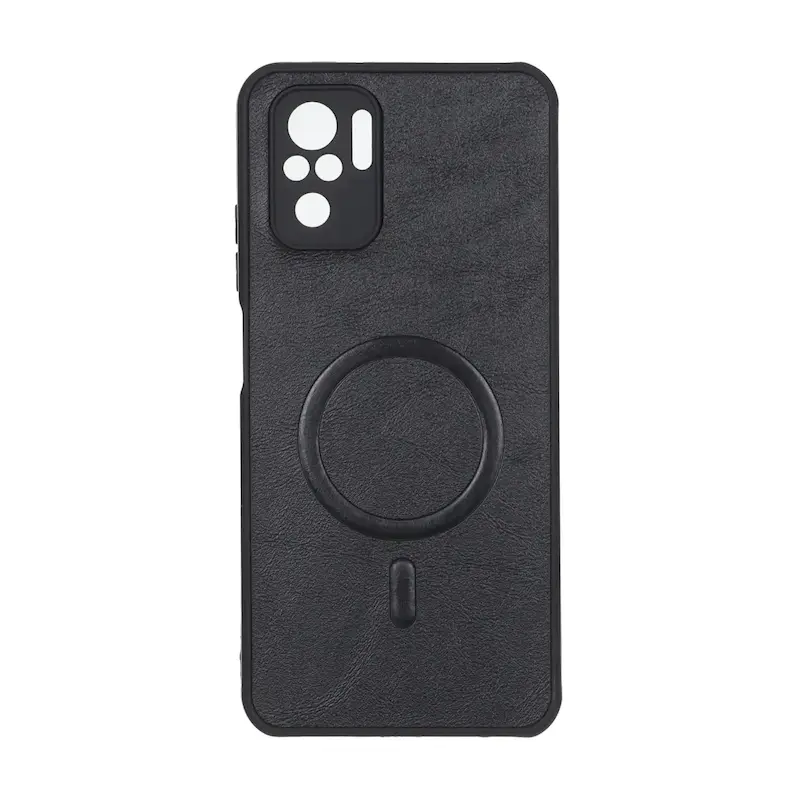 قاب گوشی Redmi Note 10 4G - Redmi Note 10S - Poco M5S شیائومی چرمی MP TPU طرح مگ سیف محافظ لنزدار مشکی کد 164569