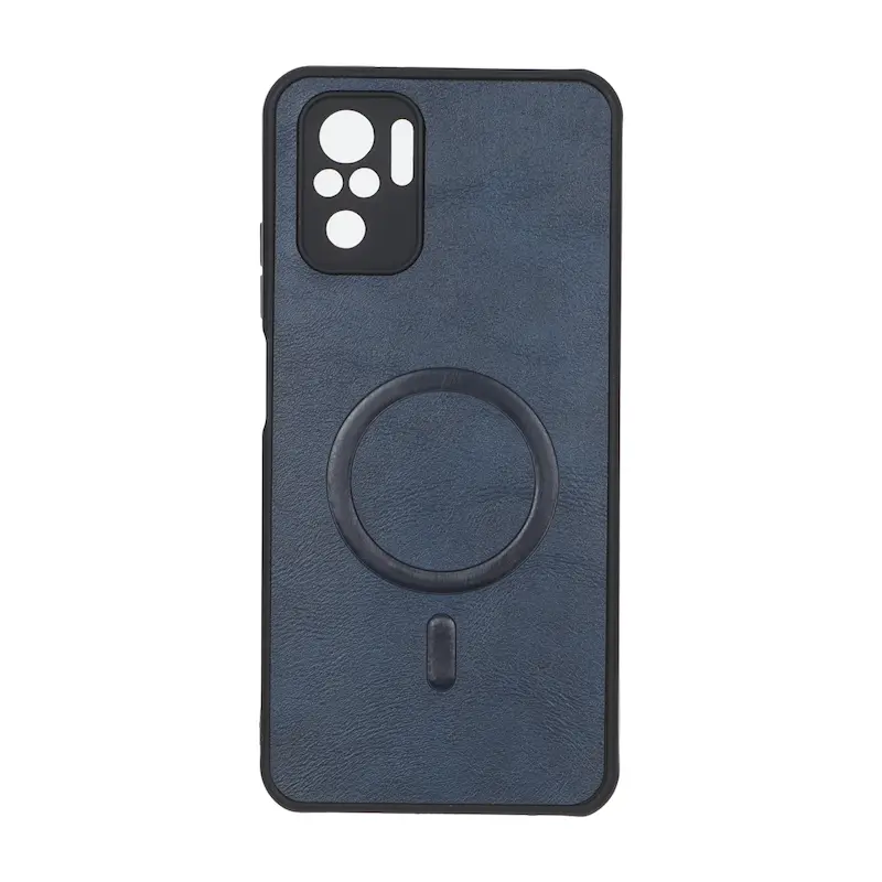 قاب گوشی Redmi Note 10 4G - Redmi Note 10S - Poco M5S شیائومی چرمی MP TPU طرح مگ سیف محافظ لنزدار سرمه ای کد 164571