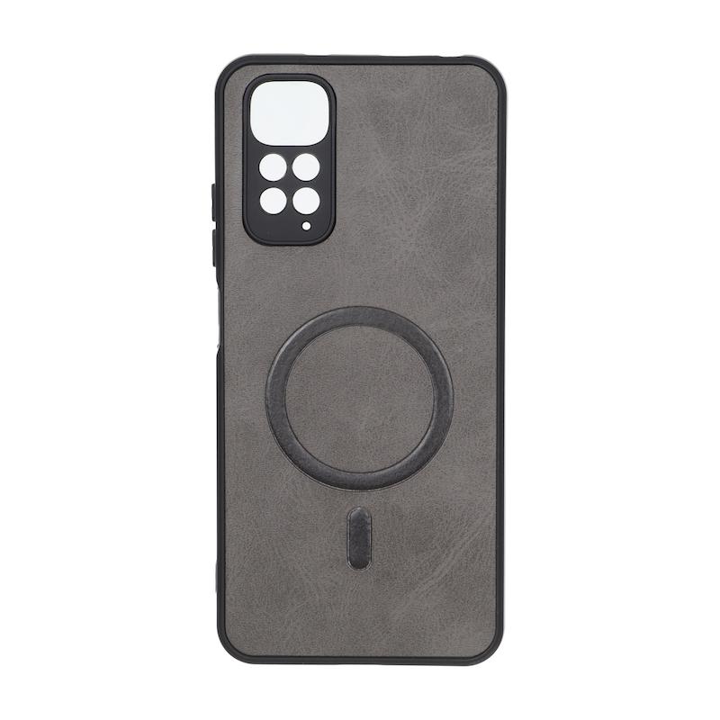 قاب گوشی Redmi Note 11 4G - Redmi Note 11S  شیائومی چرمی MP TPU طرح مگ سیف محافظ لنزدار خاکستری کد 164579