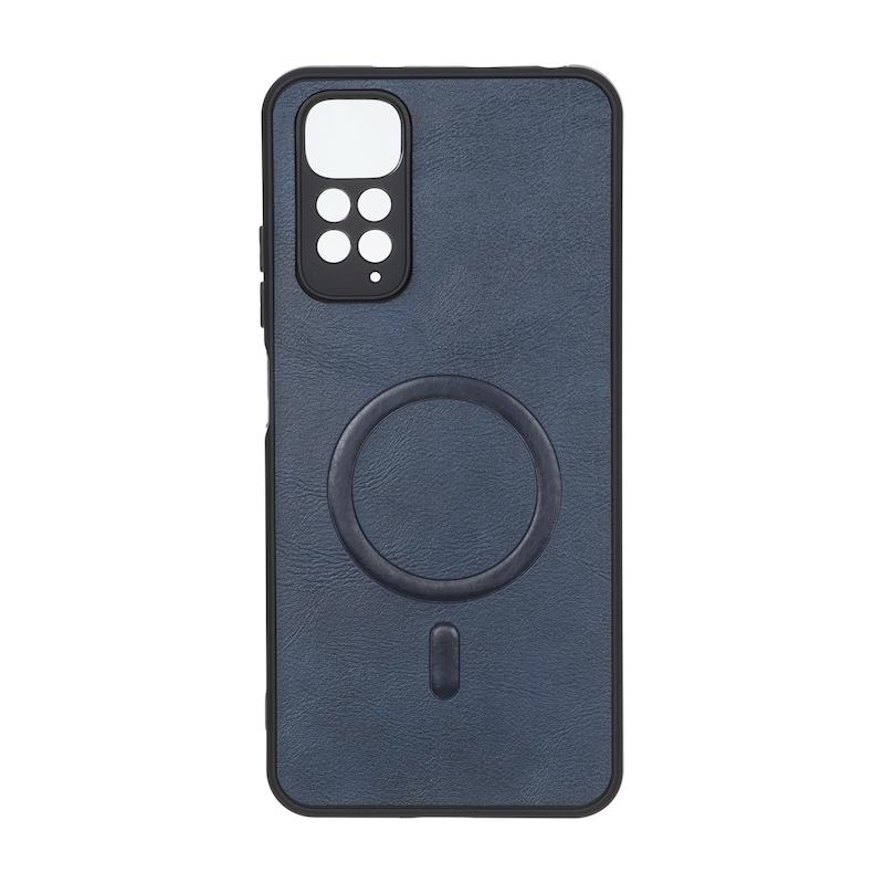 قاب گوشی Redmi Note 11 4G - Redmi Note 11S  شیائومی چرمی MP TPU طرح مگ سیف محافظ لنزدار سرمه ای کد 164580