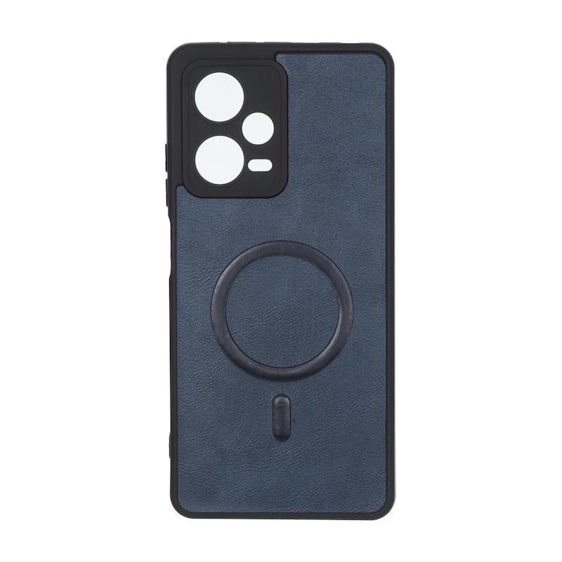 قاب گوشی Redmi Note 12 Pro 5G شیائومی چرمی MP TPU طرح مگ سیف محافظ لنزدار سرمه ای کد 164590