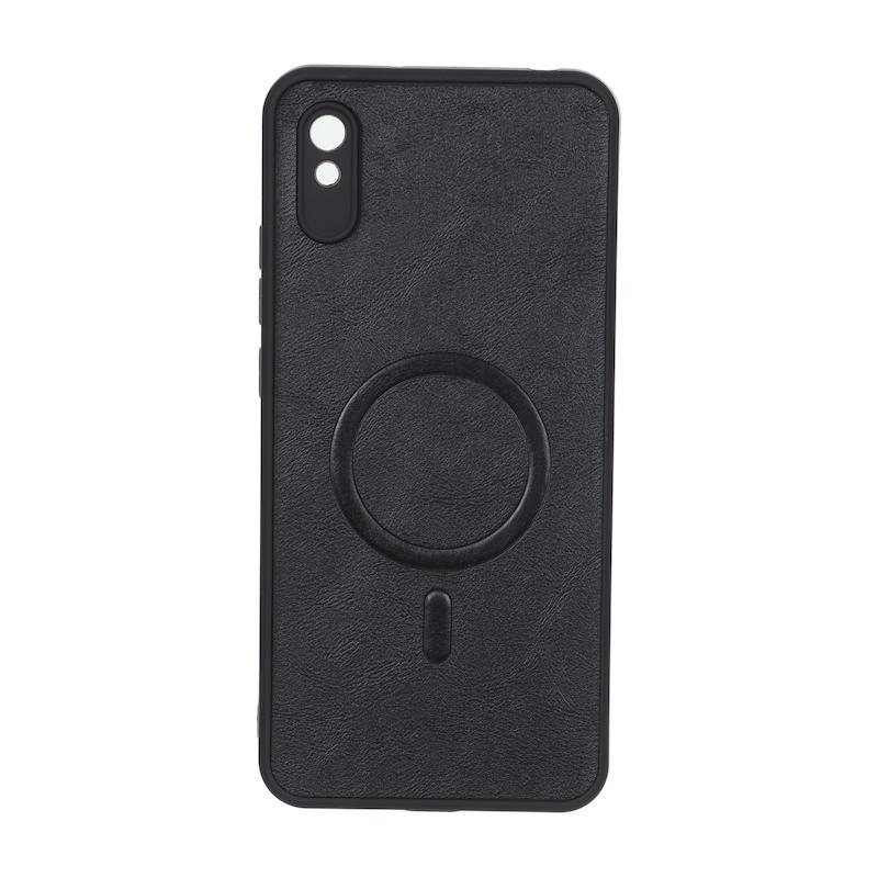 قاب گوشی Redmi 9A - Redmi 9AT - Redmi 9A Sport شیائومی چرمی MP TPU طرح مگ سیف محافظ لنزدار مشکی کد 164610