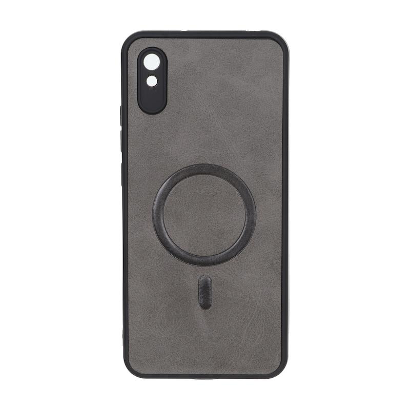 قاب گوشی Redmi 9A - Redmi 9AT - Redmi 9A Sport شیائومی چرمی MP TPU طرح مگ سیف محافظ لنزدار خاکستری کد 164611