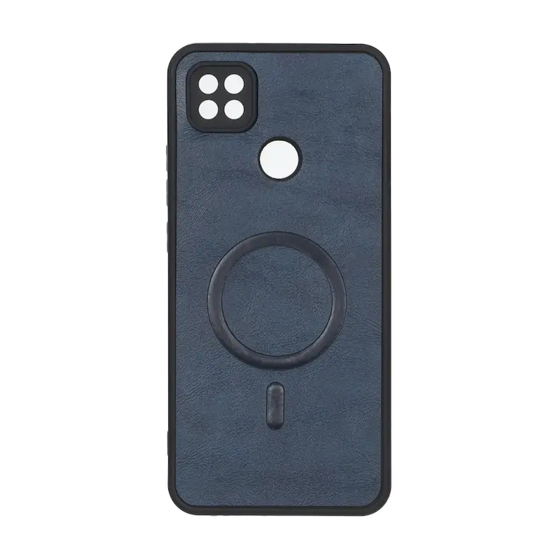 قاب گوشی Redmi 9C - Redmi 10A - Poco C3 شیائومی چرمی MP TPU طرح مگ سیف محافظ لنزدار سرمه ای کد 164614