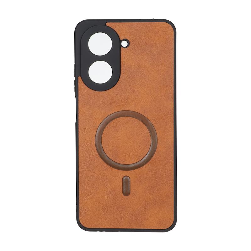 قاب گوشی Redmi A5 - Poco C71 شیائومی چرمی MP TPU طرح مگ سیف محافظ لنزدار قهوه ای کد 164630