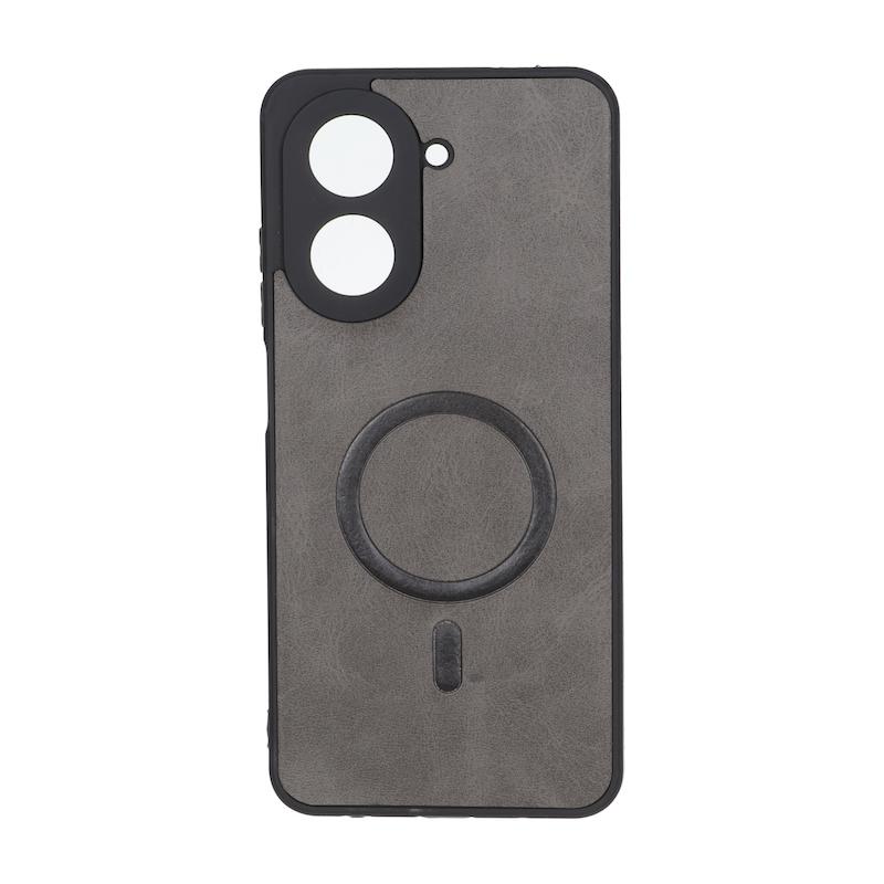 قاب گوشی Redmi A5 - Poco C71 شیائومی چرمی MP TPU طرح مگ سیف محافظ لنزدار خاکستری کد 164632