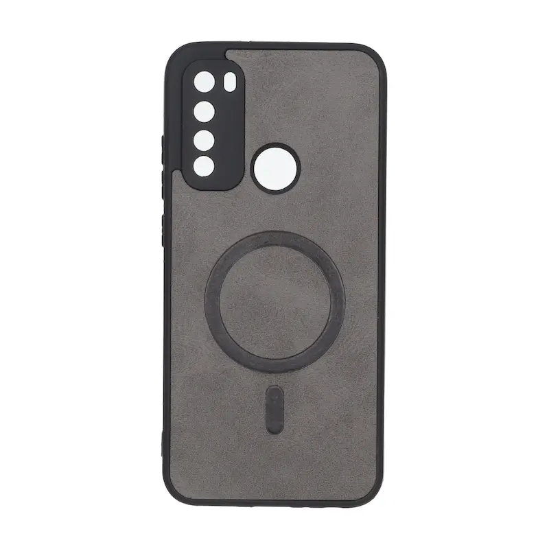 قاب گوشی Redmi Note 8 - Redmi Note 8 2021 شیائومی چرمی MP TPU طرح مگ سیف محافظ لنزدار خاکستری کد 164640