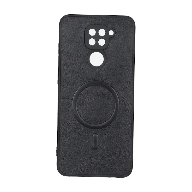 قاب گوشی Redmi 10X - Redmi Note 9 شیائومی چرمی MP TPU طرح مگ سیف محافظ لنزدار مشکی کد 164643