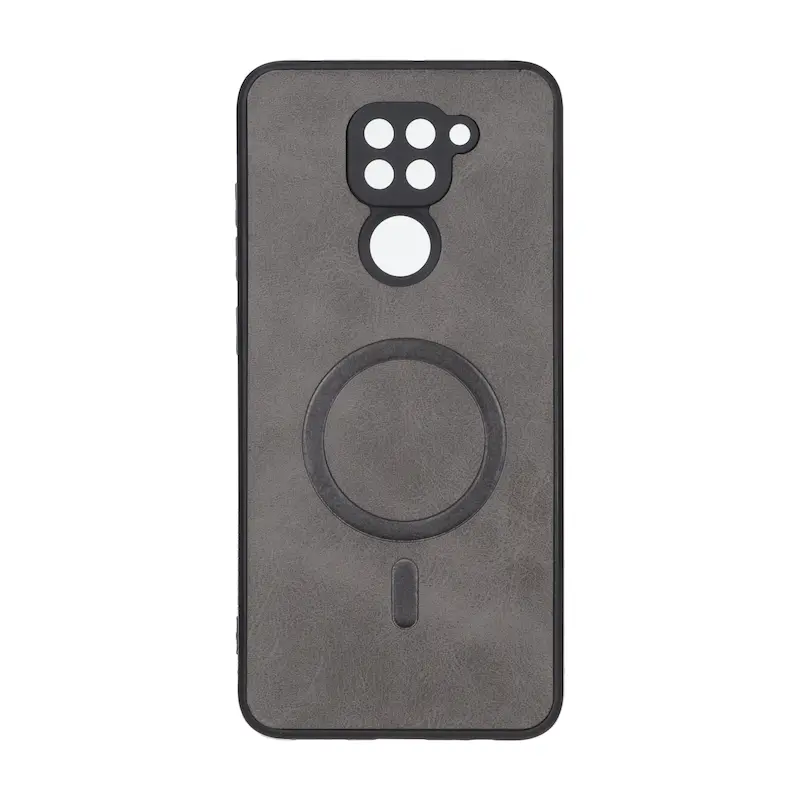 قاب گوشی Redmi 10X - Redmi Note 9 شیائومی چرمی MP TPU طرح مگ سیف محافظ لنزدار خاکستری کد 164644