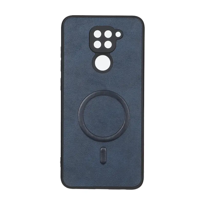 قاب گوشی Redmi 10X - Redmi Note 9 شیائومی چرمی MP TPU طرح مگ سیف محافظ لنزدار سرمه ای کد 164645