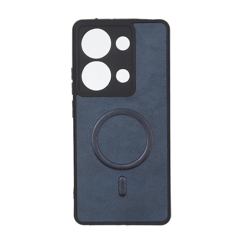 قاب گوشی Redmi Note 13 Pro 4G - Poco M6 Pro 4G شیائومی چرمی MP TPU طرح مگ سیف محافظ لنزدار سرمه ای کد 164648