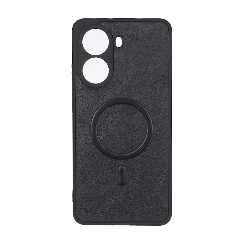 قاب گوشی Poco X7 Pro شیائومی چرمی MP TPU طرح مگ سیف محافظ لنزدار مشکی کد 164660