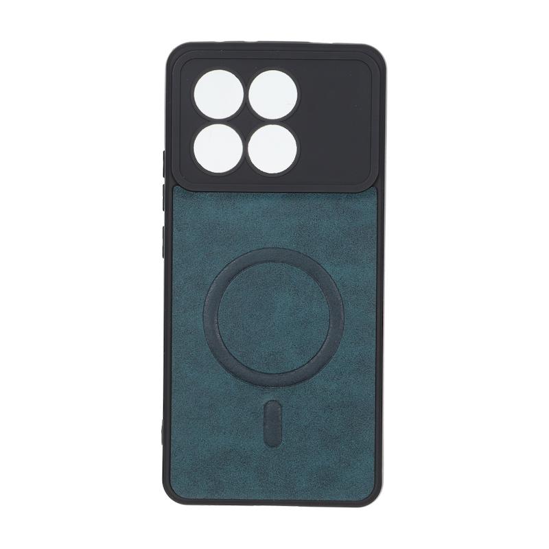 قاب گوشی Poco X6 Pro - Redmi K70E شیائومی چرمی MP TPU طرح مگ سیف محافظ لنزدار سبز کد 164668