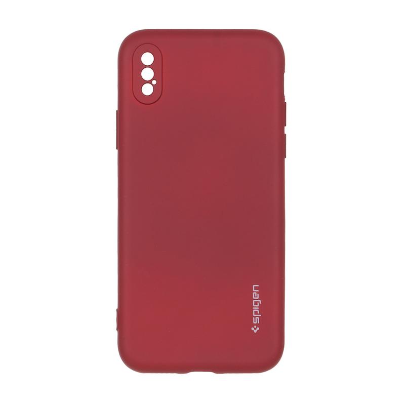 قاب گوشی iPhone X - iPhone XS آیفون سیلیکونی ژله ای PC برند SPIGEN اسپیگن زرشکی کد 180290