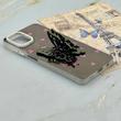 قاب گوشی Galaxy A06 سامسونگ فانتزی IMD لنز نگین دار دور مات دکمه کرومی طرح قلب و پروانه کیوت کد 165655
