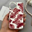 قاب گوشی iPhone 17 آیفون So CooL سوکول اورجینال فانتزی دکمه کرومی طرح گل لاله قرمز کد 165100
