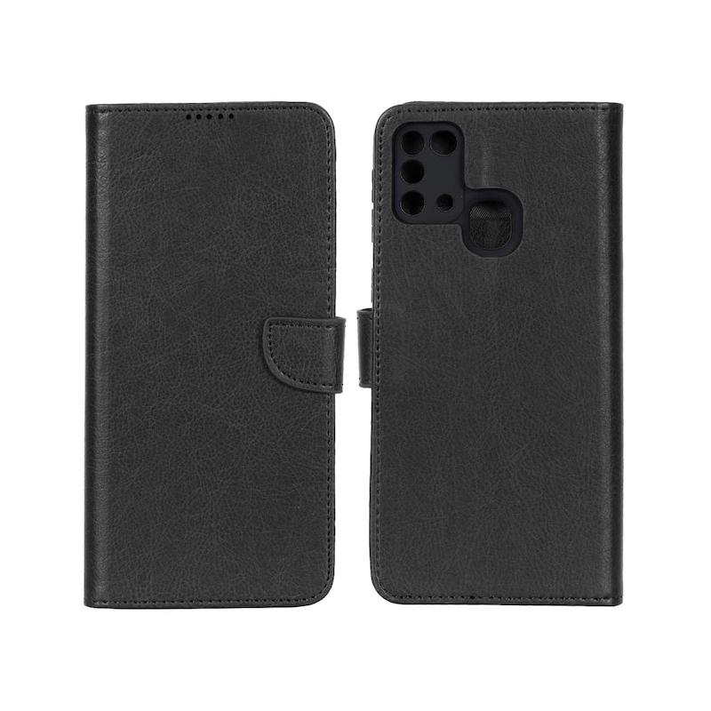 کیف گوشی Galaxy M31 - Galaxy M31 Prime سامسونگ مگنتی طرح چرم کتابی محافظ لنزدار مشکی کد 180305