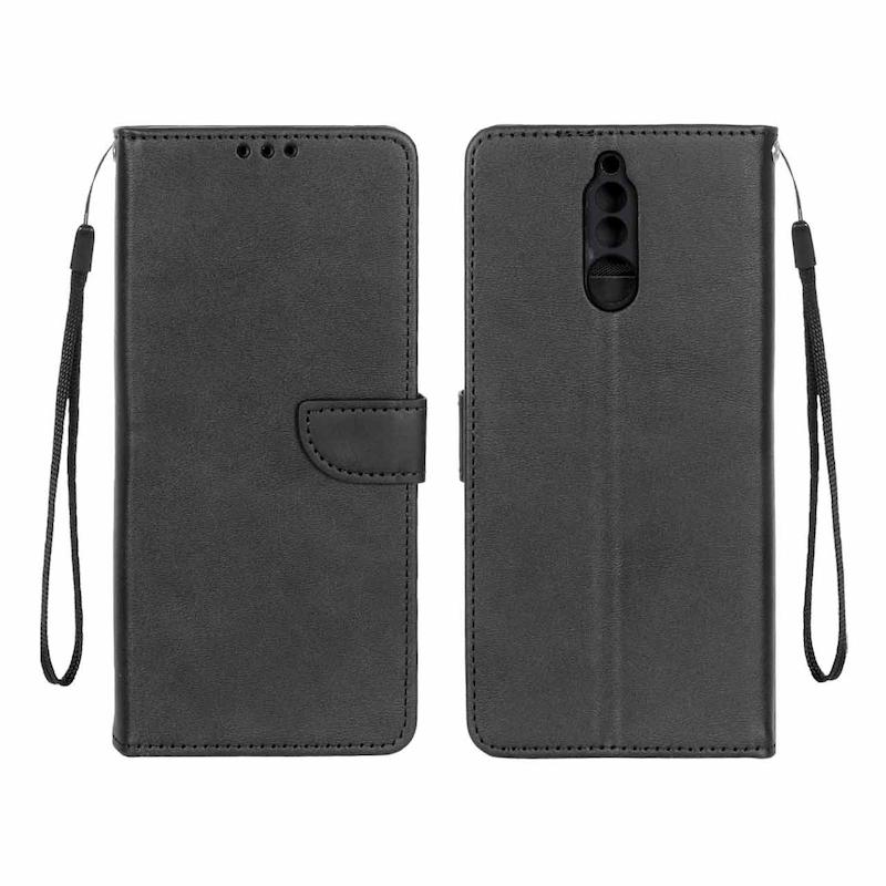 کیف گوشی Huawei Mate 10 Lite هوآوی مگنتی طرح چرم کتابی محافظ لنزدار بنددار مشکی کد 180307