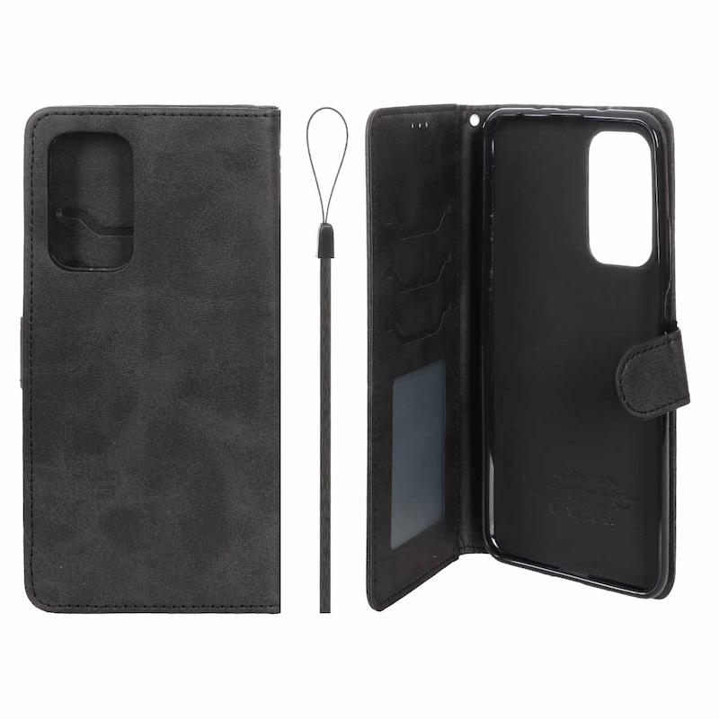 کیف گوشی Mi 10T - Mi 10T Pro شیائومی مگنتی طرح چرم کتابی طرح دوخت محافظ لنزدار بند دار مشکی کد 180310