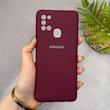 قاب گوشی Galaxy A21S سامسونگ سیلیکونی اورجینال پاک کنی سورا SORA درجه یک زیربسته زرشکی کد 165216