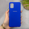 قاب گوشی Galaxy A31 سامسونگ سیلیکونی اورجینال پاک کنی سورا SORA درجه یک زیربسته آبی کاربنی کد 165253
