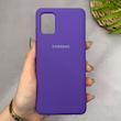 قاب گوشی Galaxy A51 سامسونگ سیلیکونی اورجینال پاک کنی سورا SORA درجه یک زیربسته بنفش کد 165285