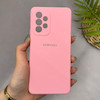 قاب گوشی Galaxy A53 سامسونگ سیلیکونی اورجینال پاک کنی سورا SORA درجه یک زیربسته صورتی کد 165296