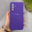 قاب گوشی Galaxy A56 سامسونگ سیلیکونی اورجینال پاک کنی سورا SORA درجه یک زیربسته بنفش کد 165302