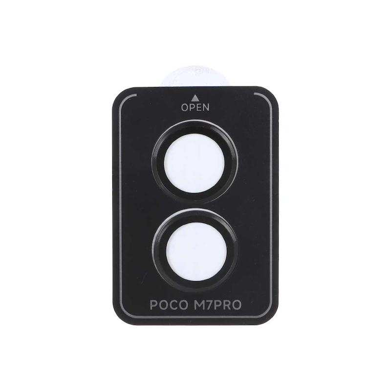 محافظ لنز دوربین گوشی Poco M7 Pro 5G شیائومی اورجینال محافظ لنز Camera Lens رینگی فلزی مشکی کد 180373