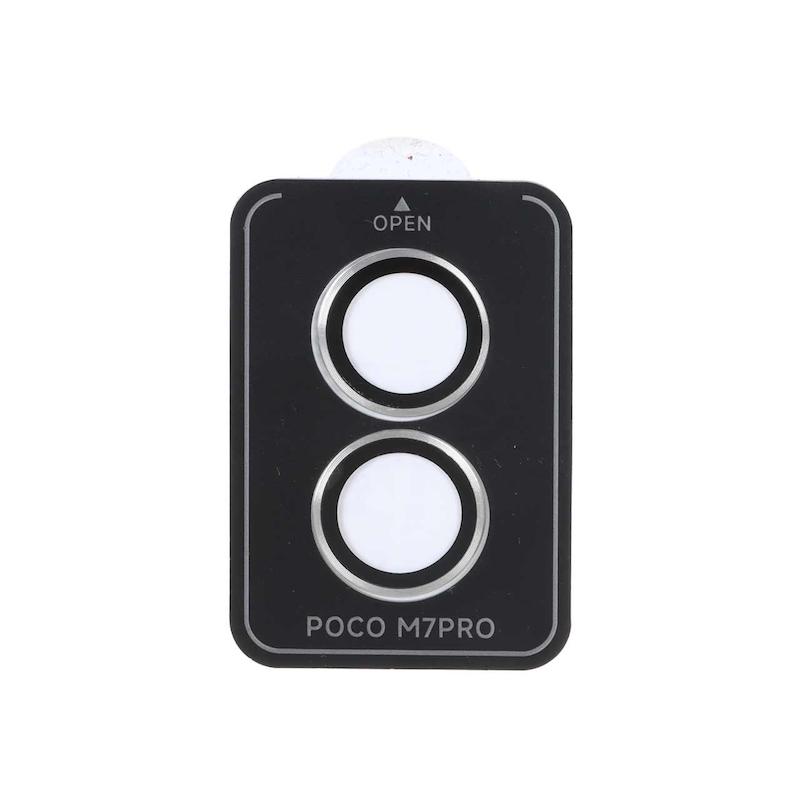 محافظ لنز دوربین گوشی Poco M7 Pro 5G شیائومی اورجینال محافظ لنز Camera Lens رینگی فلزی نقره ای کد 180374