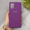 قاب گوشی Galaxy A71 سامسونگ سیلیکونی اورجینال پاک کنی سورا SORA درجه یک زیربسته بنفش کد 165309