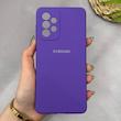 قاب گوشی Galaxy A73 سامسونگ سیلیکونی اورجینال پاک کنی سورا SORA درجه یک زیربسته بنفش کد 165317