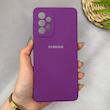 قاب گوشی Galaxy A73 سامسونگ سیلیکونی اورجینال پاک کنی سورا SORA درجه یک زیربسته بنفش کد 165318