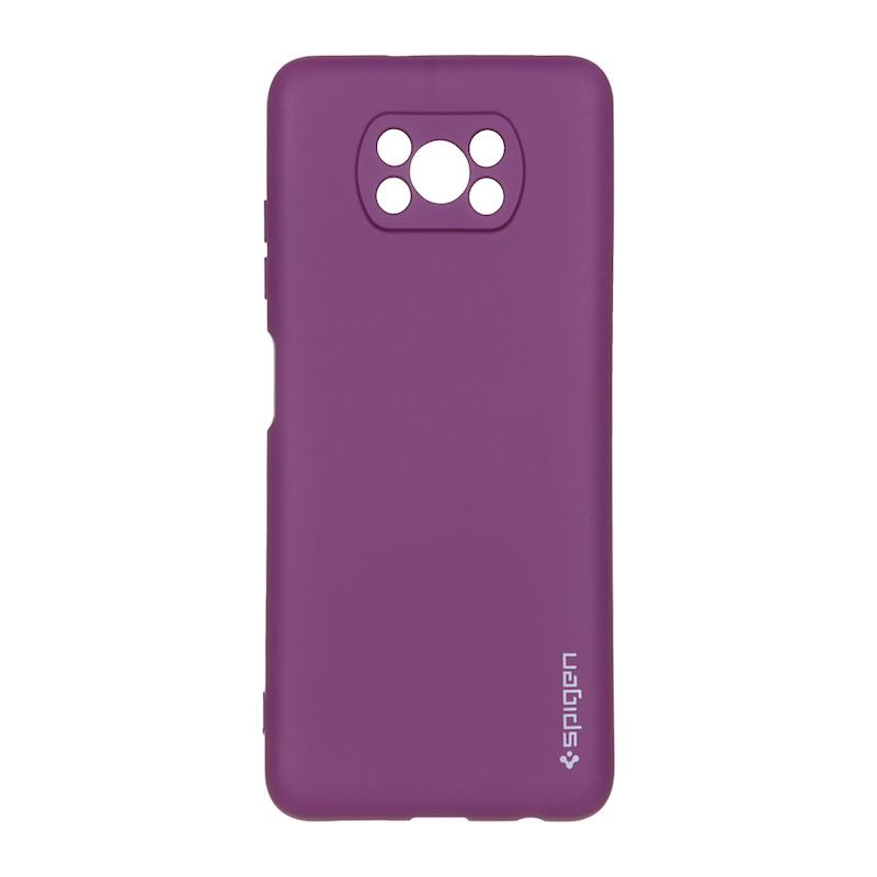 قاب گوشی Poco X3 - Poco X3 Pro شیائومی سیلیکونی ژله ای PC برند SPIGEN اسپیگن بنفش کد 180378