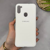 قاب گوشی Galaxy A11 - M11 سامسونگ سیلیکونی اورجینال پاک کنی سورا SORA درجه یک زیربسته سفید کد 165344