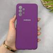 قاب گوشی Galaxy A13 4G سامسونگ سیلیکونی اورجینال پاک کنی سورا SORA درجه یک زیربسته بنفش کد 165351
