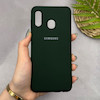 قاب گوشی Galaxy A20 - A30 سامسونگ سیلیکونی اورجینال پاک کنی سورا SORA درجه یک زیربسته سبز تیره کد 165372