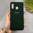 قاب گوشی Galaxy A20 - A30 سامسونگ سیلیکونی اورجینال پاک کنی سورا SORA درجه یک زیربسته سبز تیره کد 165372