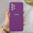 قاب گوشی Galaxy A23 سامسونگ سیلیکونی اورجینال پاک کنی سورا SORA درجه یک زیربسته بنفش کد 165382