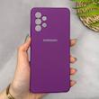 قاب گوشی Galaxy A32 4G سامسونگ سیلیکونی اورجینال پاک کنی سورا SORA درجه یک زیربسته بنفش کد 165384
