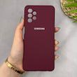 قاب گوشی Galaxy A32 5G سامسونگ سیلیکونی اورجینال پاک کنی سورا SORA درجه یک زیربسته زرشکی کد 165387