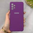 قاب گوشی Galaxy A32 5G سامسونگ سیلیکونی اورجینال پاک کنی سورا SORA درجه یک زیربسته بنفش کد 165392
