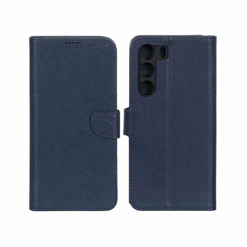 کیف گوشی Realme C71 ریلمی مگنتی محافظ لنز دار طرح چرم کتابی سرمه ای کد 180425