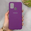 قاب گوشی Galaxy M31 - M31 Prime سامسونگ سیلیکونی اورجینال پاک کنی سورا SORA درجه یک زیربسته بنفش کد 165402