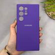 قاب گوشی Galaxy S24 Ultra سامسونگ سیلیکونی اورجینال پاک کنی سورا SORA درجه یک زیربسته بنفش کد 165462