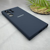 قاب گوشی Galaxy S24 Ultra سامسونگ سیلیکونی اورجینال پاک کنی سورا SORA درجه یک زیربسته سرمه ای کد 165463
