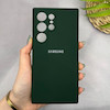 قاب گوشی Galaxy S24 Ultra سامسونگ سیلیکونی اورجینال پاک کنی سورا SORA درجه یک زیربسته سبز تیره کد 165464