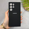 قاب گوشی Galaxy S24 Ultra سامسونگ سیلیکونی اورجینال پاک کنی سورا SORA درجه یک زیربسته مشکی کد 165466