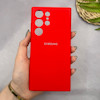 قاب گوشی Galaxy S23 Ultra سامسونگ سیلیکونی اورجینال پاک کنی سورا SORA درجه یک زیربسته قرمز کد 165470