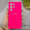 قاب گوشی Galaxy S23 Ultra سامسونگ سیلیکونی اورجینال پاک کنی سورا SORA درجه یک زیربسته سرخابی کد 165474